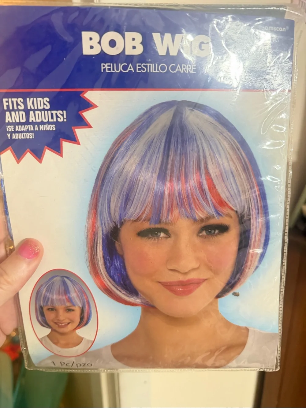Bob Wig Kids and Adults Costume Wig in red, white, and blue! American 🇺🇸